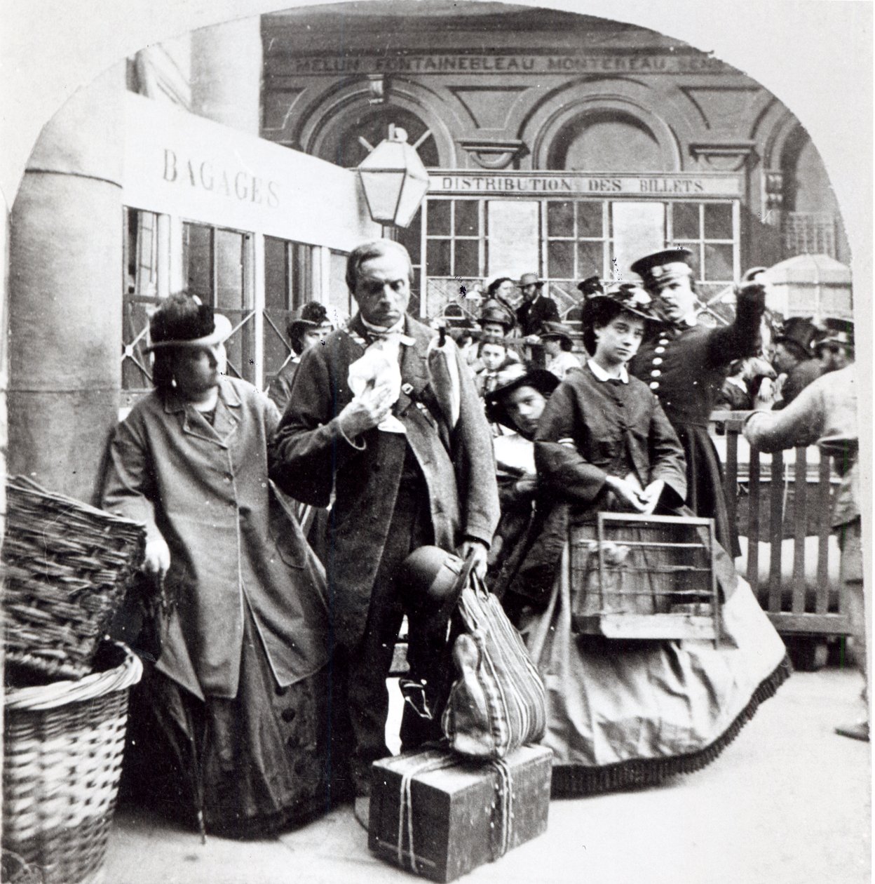 Togavgangen, 1868 (stereoskopisk daguerreotypi) av Gaudin Freres