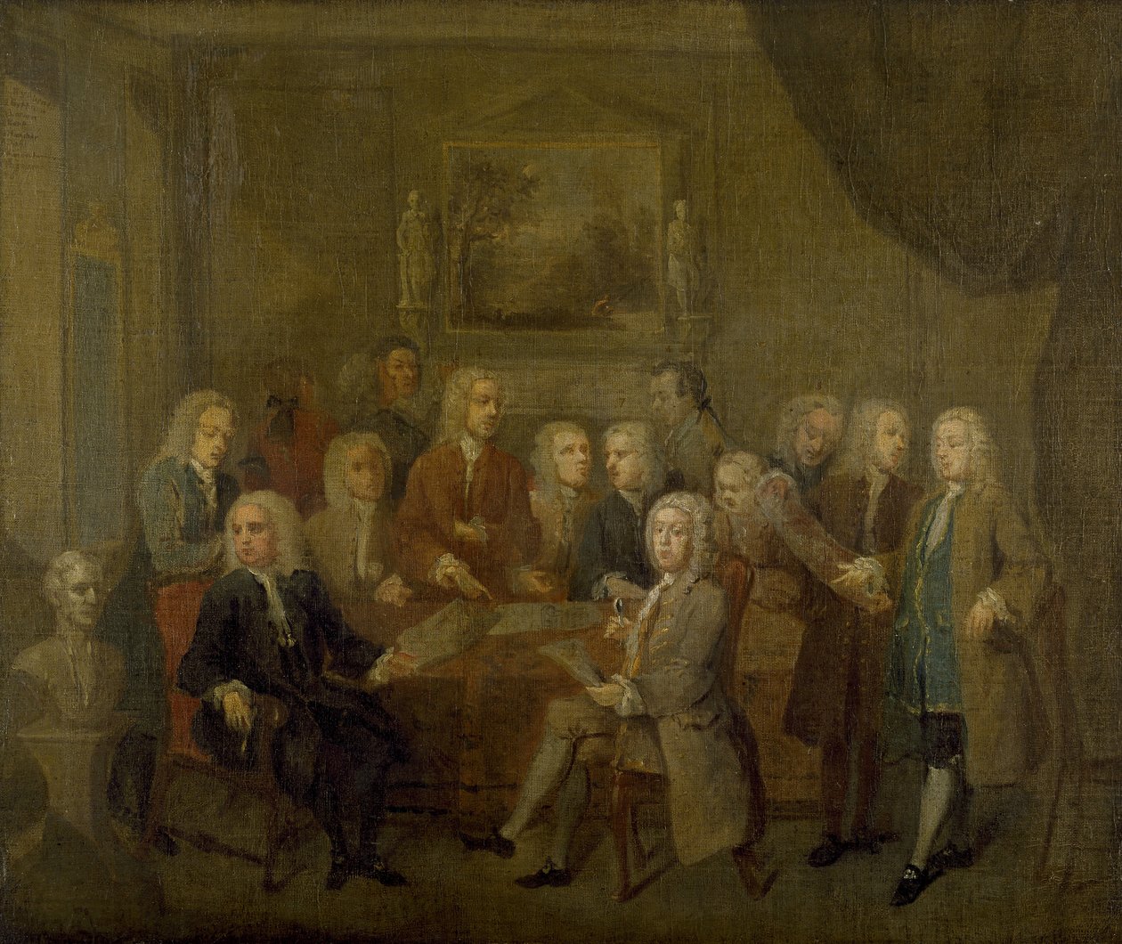 An Assembly of Virtuosi, 1700-tallet av Gawen Hamilton