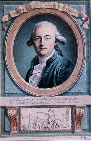 Portrett av Valentin Hauy (1745-1822) av Genevieve (after) Favart
