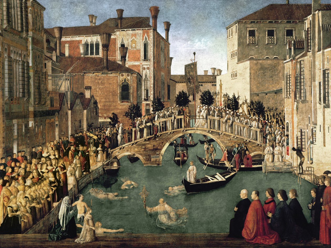 The Miracle of the Cross på San Lorenzo Bridge, 1500 (for detaljer se 61115) av Gentile Bellini