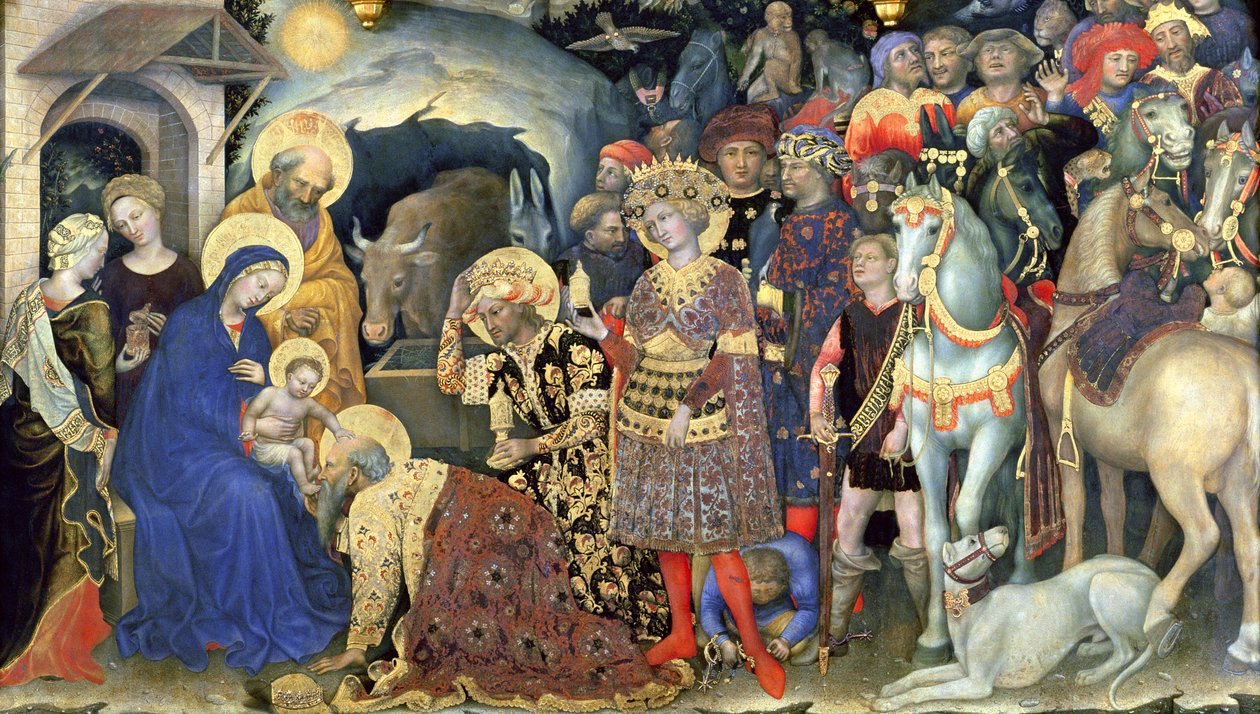 Tilbedelse av Magi-detaljen, 1423 (tempera på panel) av Gentile da Fabriano