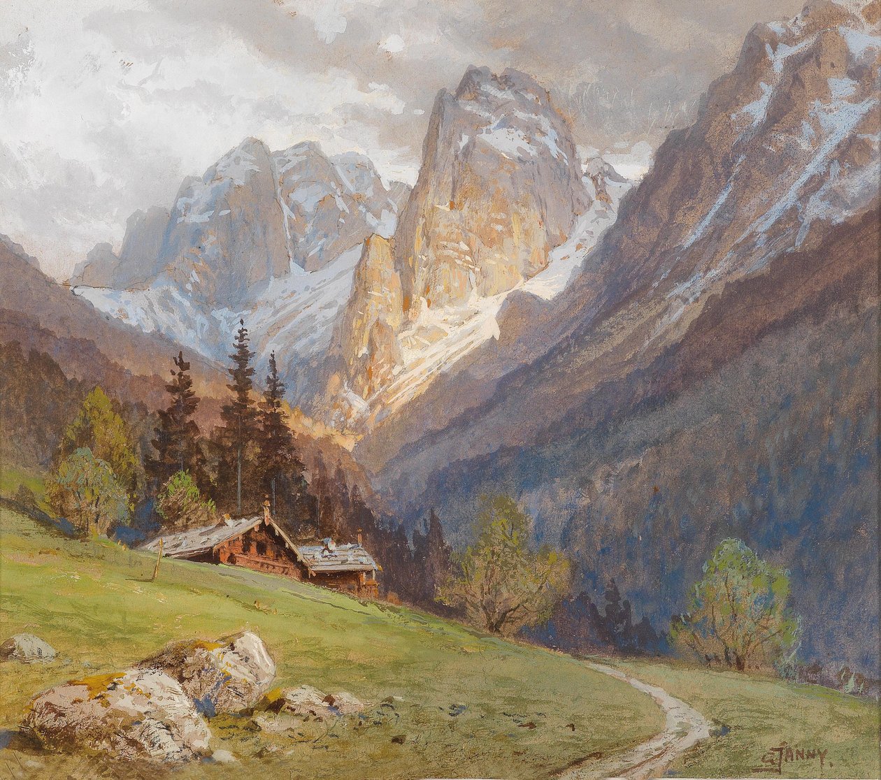 The Wilder Kaiser nær Kufstein av Georg Janny