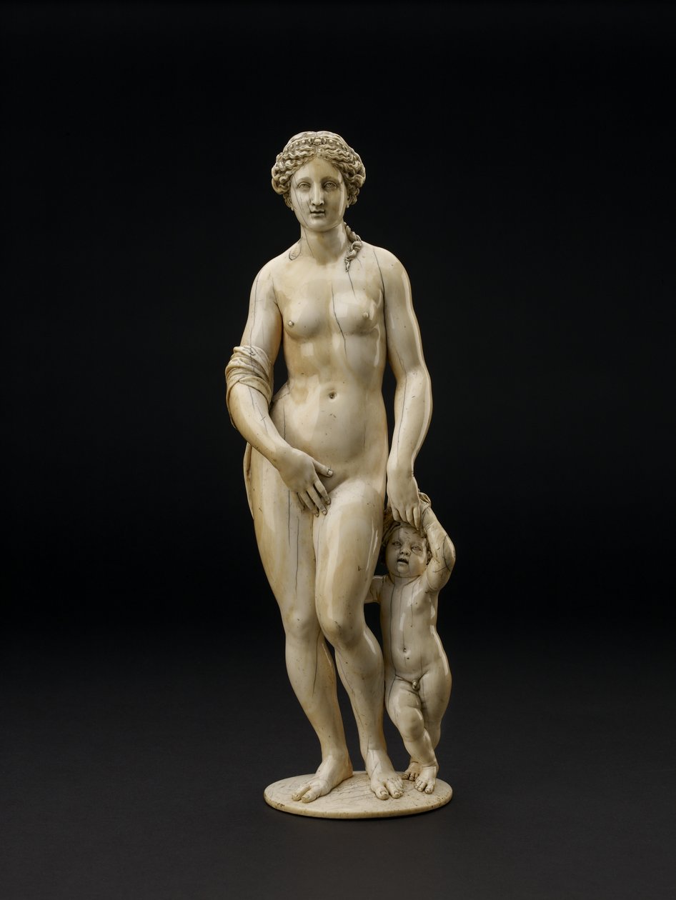 Venus og Amor, ca. 1624 elfenben av Georg Petel