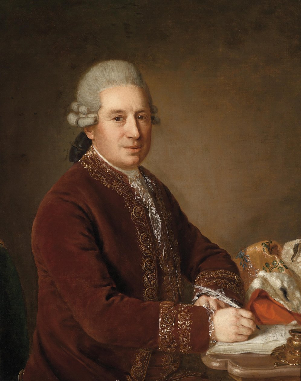 Portrett av en østerriksk aristokrat ved et skrivebord av Johann Georg Weikert