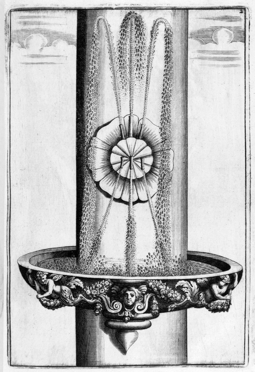 Dekorativ fontenedesign, 1664 av Georg Andreas Bockler