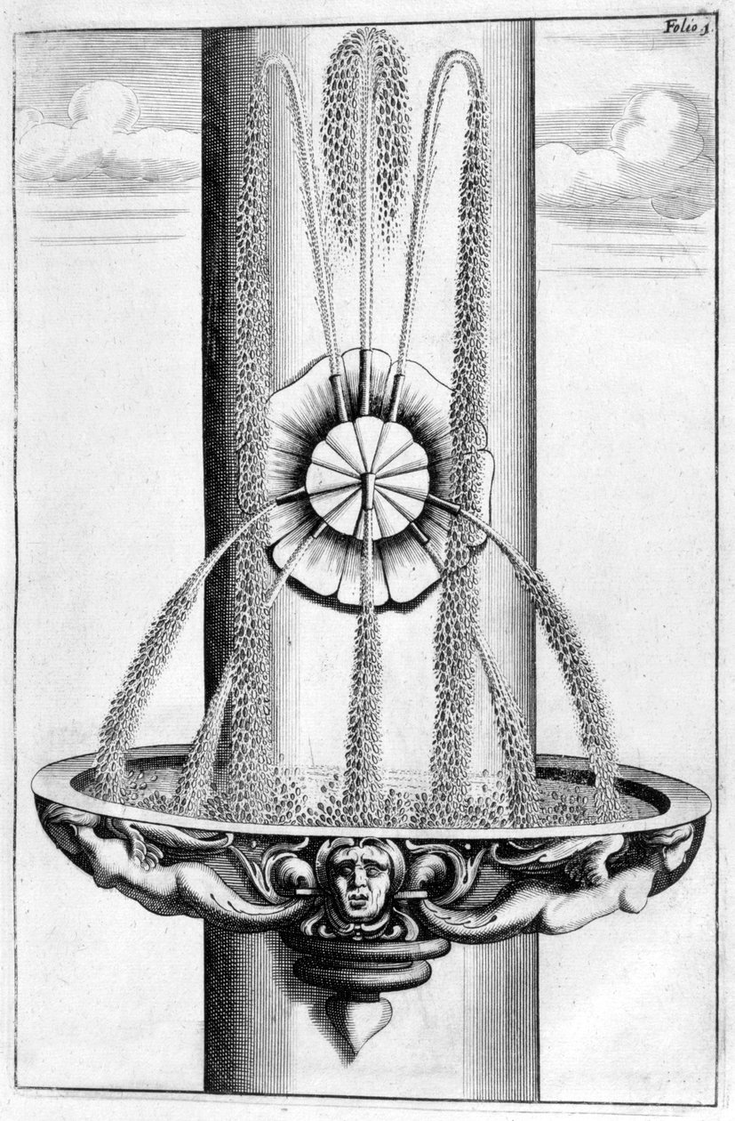 Dekorativ fontenedesign, 1664 av Georg Andreas Bockler