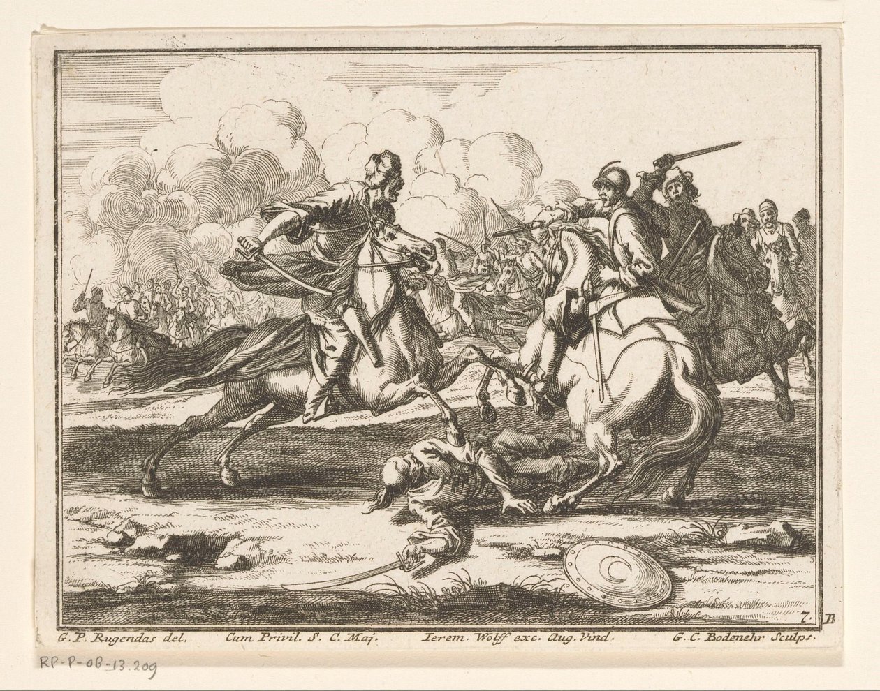 Rytterkamp mot osmanere Ryttere (serietittel) av Georg Conrad Bodenehr