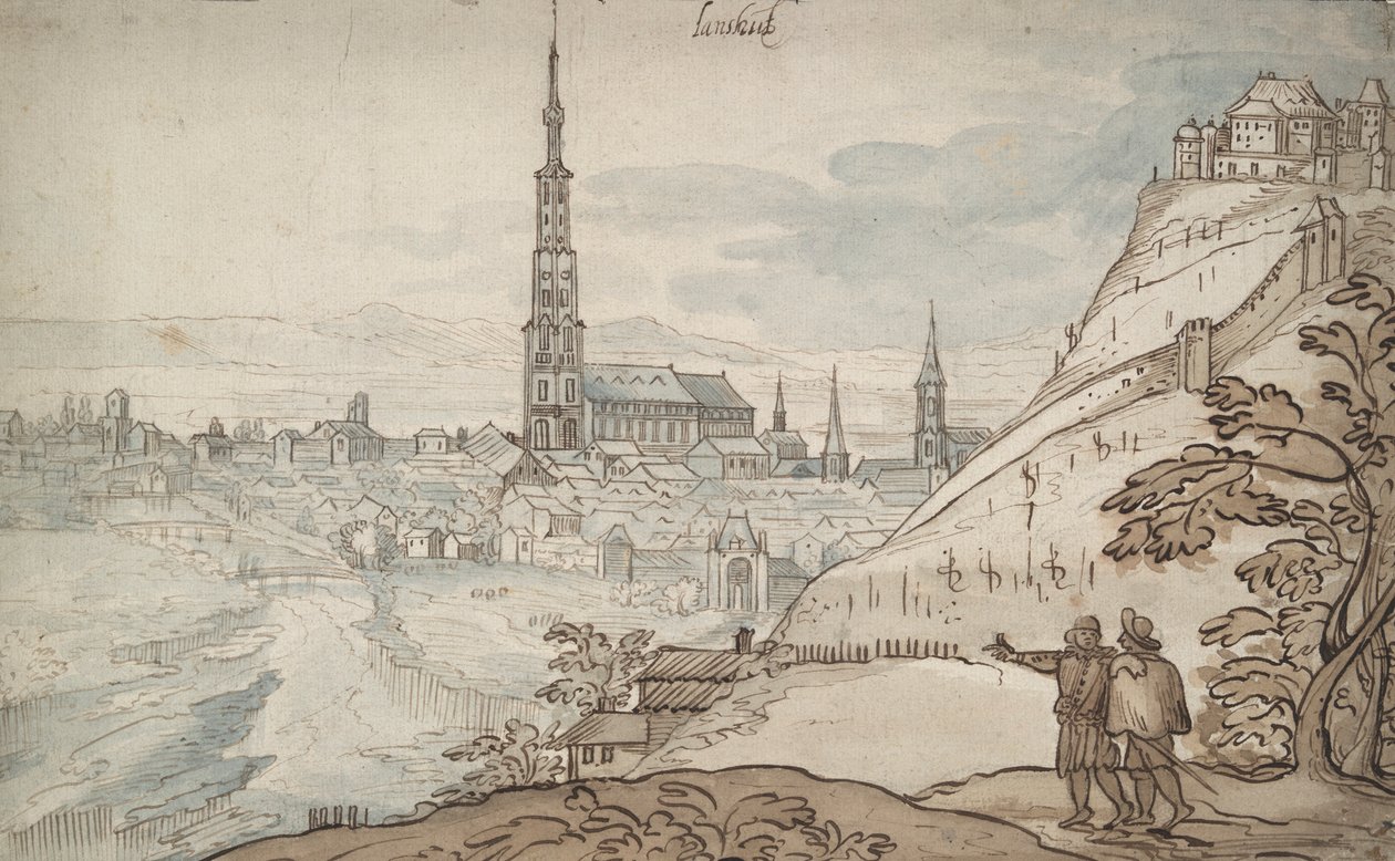 Utsikt over Landshut av Georg Hoefnagel