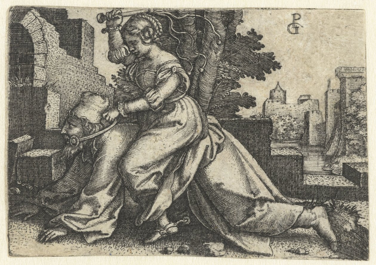 Aristoteles en Phyllis (Campaspe) av Georg Pencz