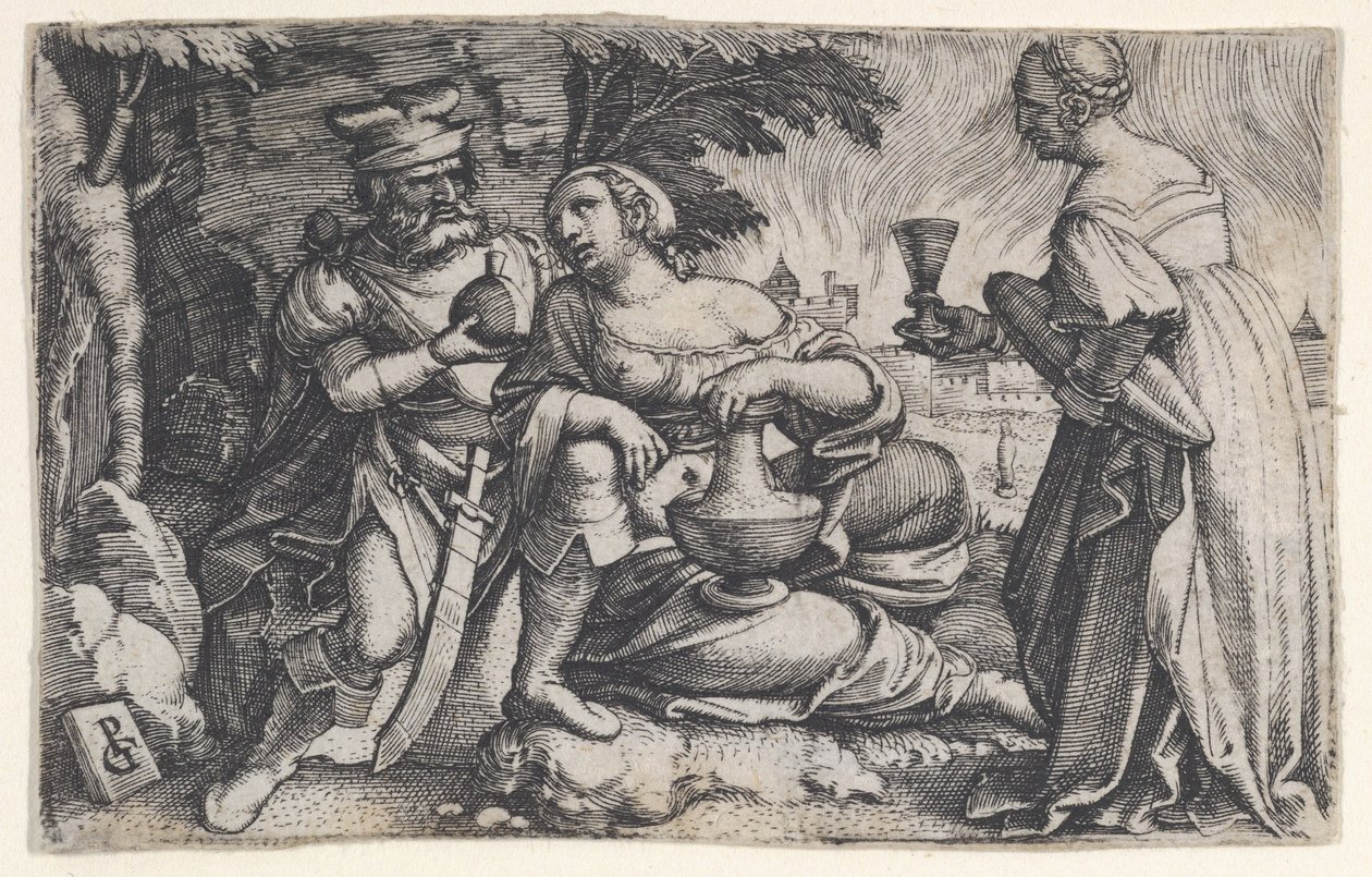 Lot og hans døtre. av Georg Pencz