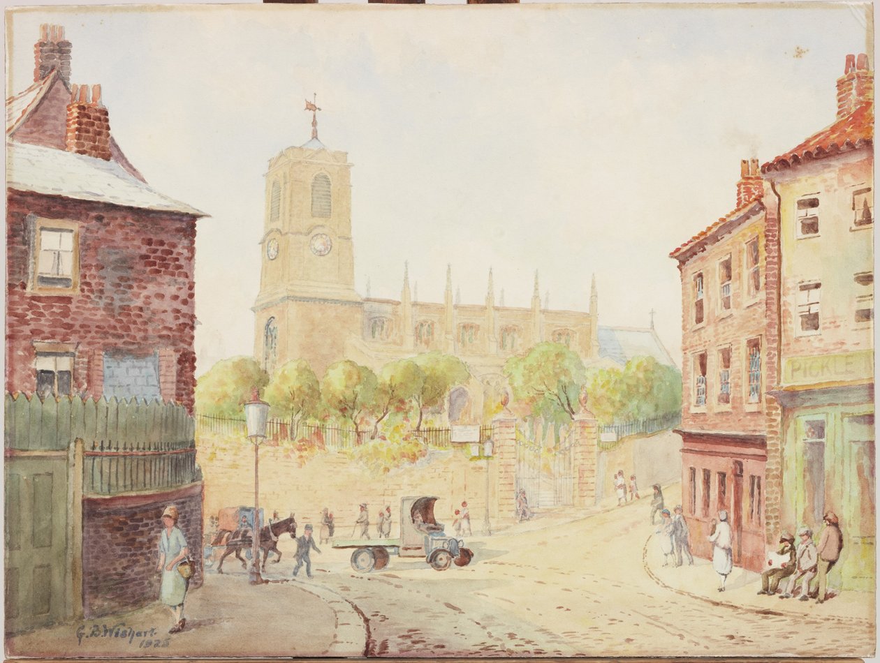 St. Marys, Gateshead, 1925 (wc om bord) av George Barclay Wishart