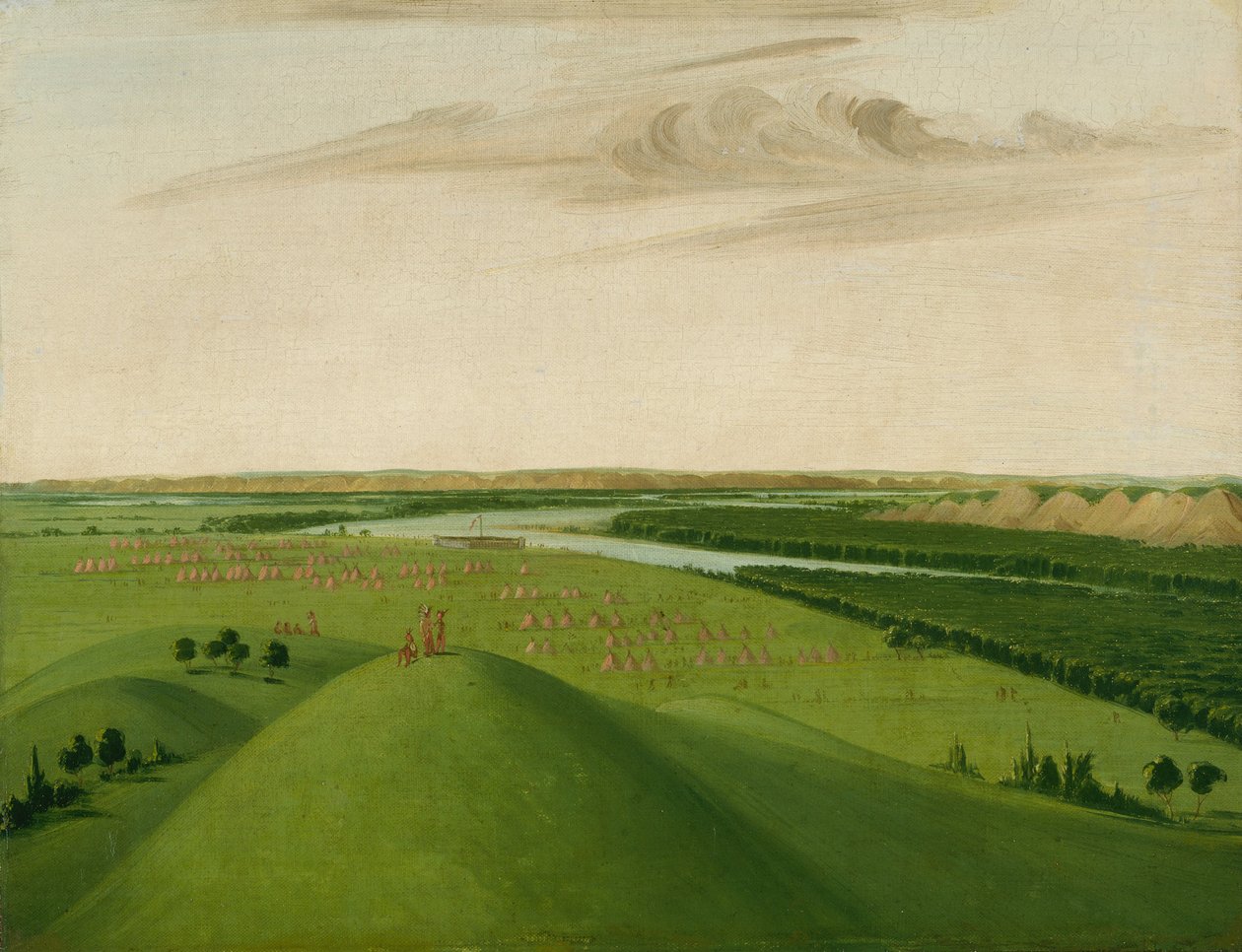 Fort Union, munningen av Yellowstone -elven, 2000 mil over St. Louis av George Catlin