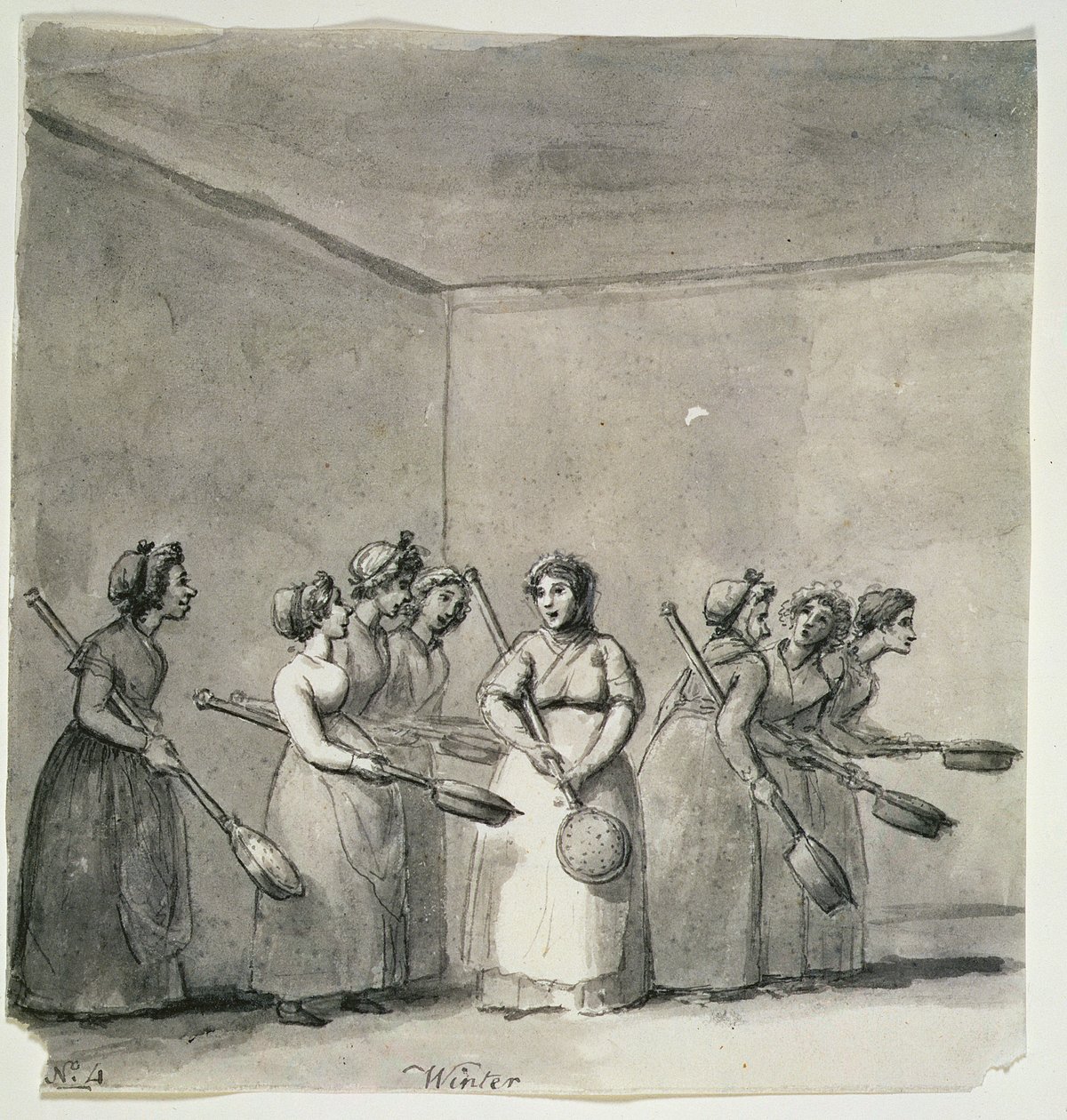 Vinter (blyant og vask på papir) av George Dance