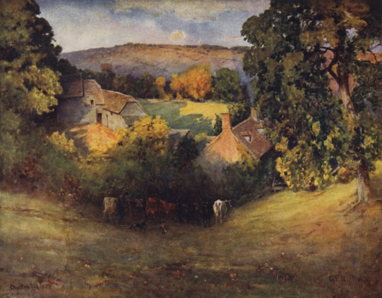 En Cotswold Farm, Charlton Abbots av George Franck Nicholls