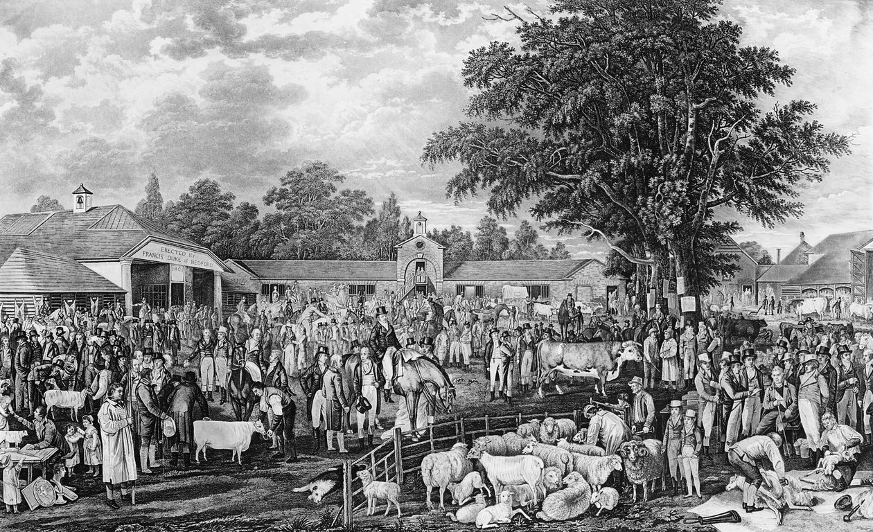 Woburn Sheepshearing, gravert av Thomas Morris, 1811 av George Garrard