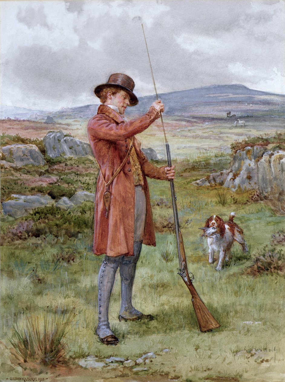Loading the Gun, 1903 av George Goodwin Kilburne