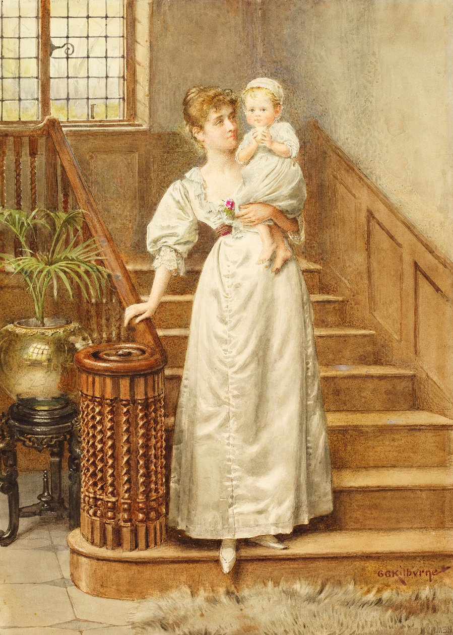Mor og barn, ca. 1890 av George Goodwin Kilburne