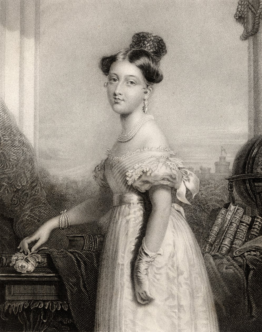 Prinsesse Alexandrina Victoria av Saxe-Coburg, gravert av J. Cochran, fra 