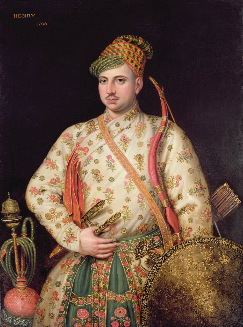 Portrett av en gentleman i Royal Mogul Costume, 1738 av George Knapton