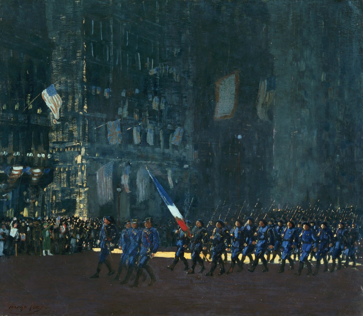 Blue Devils på Fifth Avenue av George Luks
