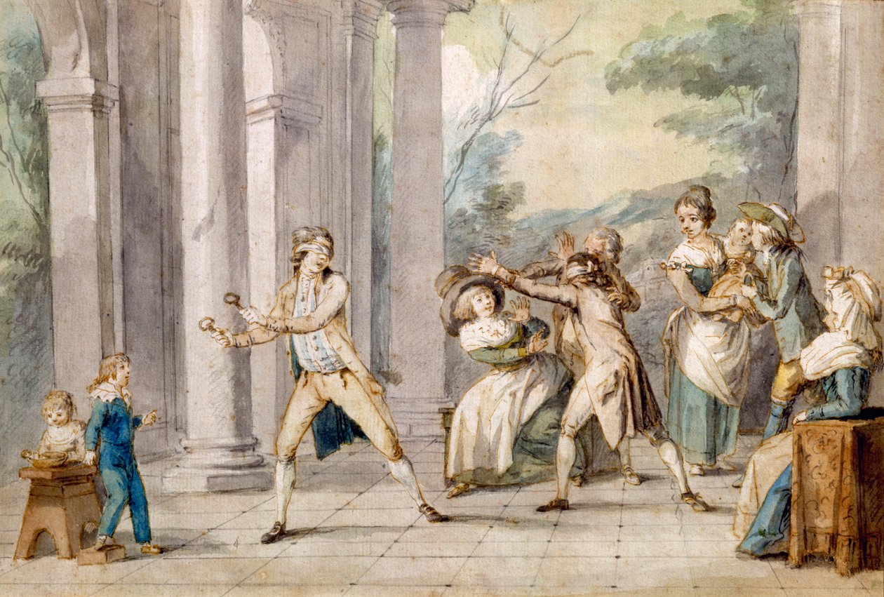 A Game of 'Blind Man's Buff', ca sent C18th av George Morland