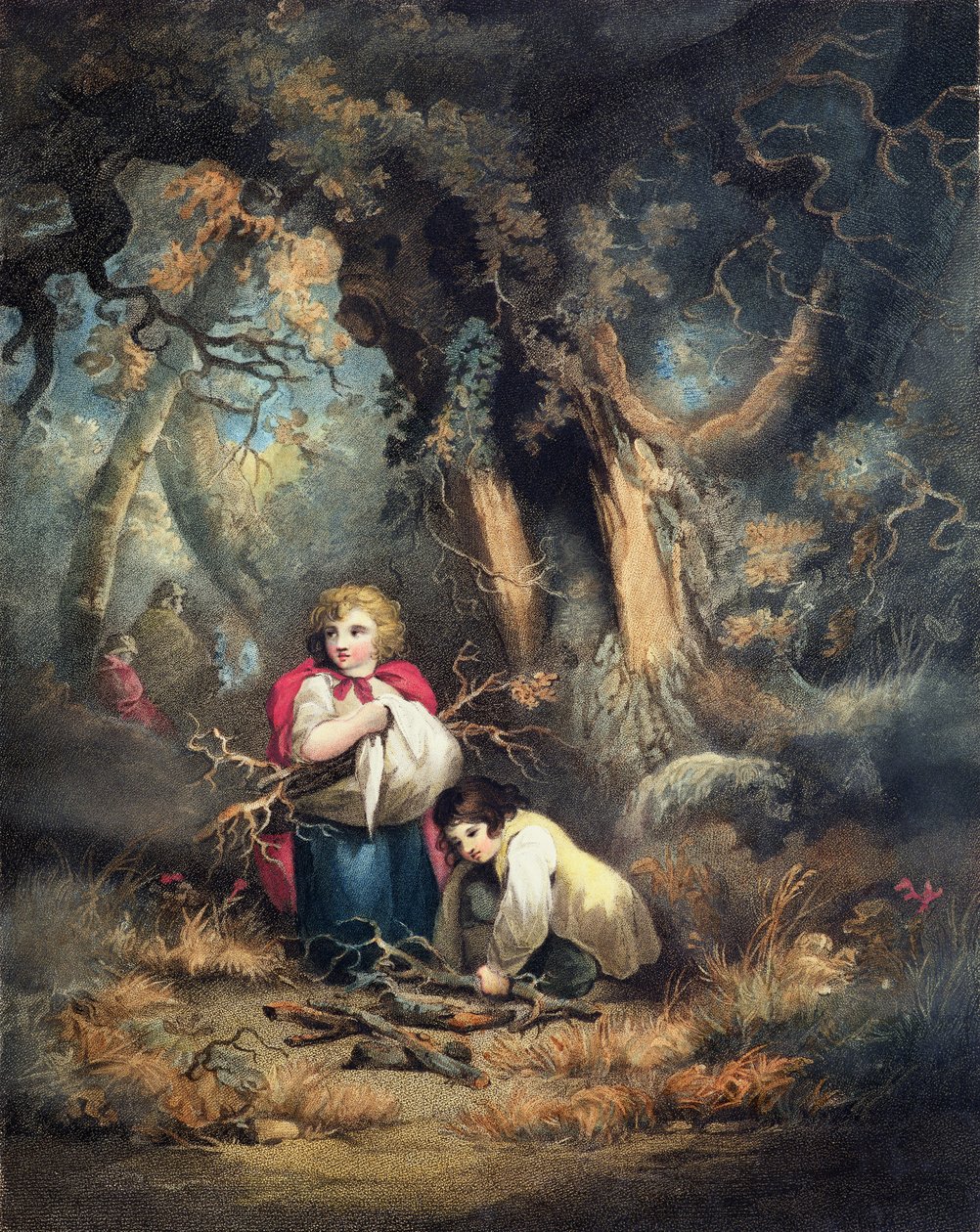 Gathering Wood, gravert av R.M. Meadows, pub. av John Raphael Smith, 1793 (stippgravering) (par 125532) av George Morland