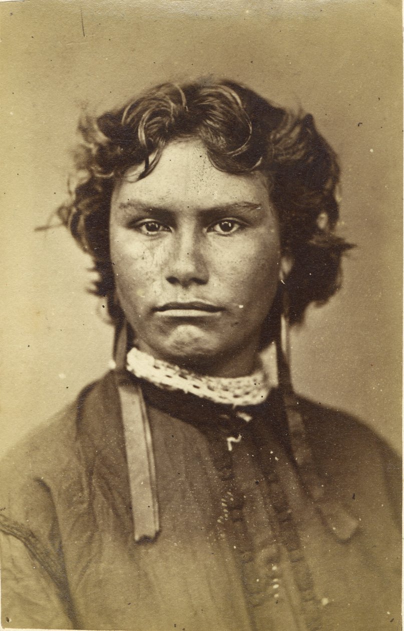 Maori, ung dame, ca. 1865 (albumtrykk) av George Pulman