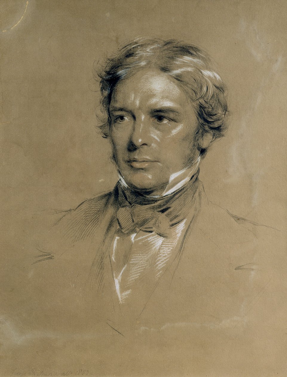 Michael Faraday (1791-1867) (kull og kritt på papir) av George Richmond