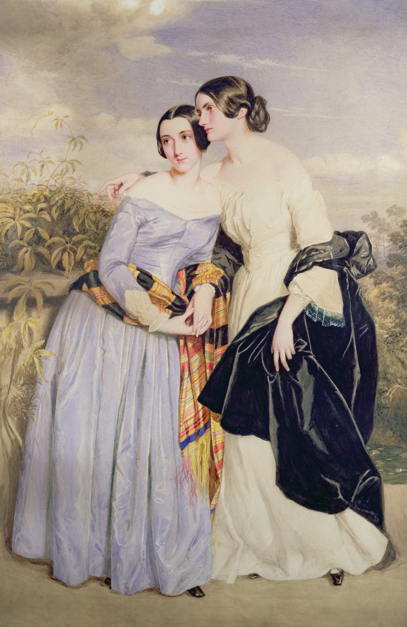 Mrs Partridge og hennes søster Miss Croker, ca. 1850 av George Richmond