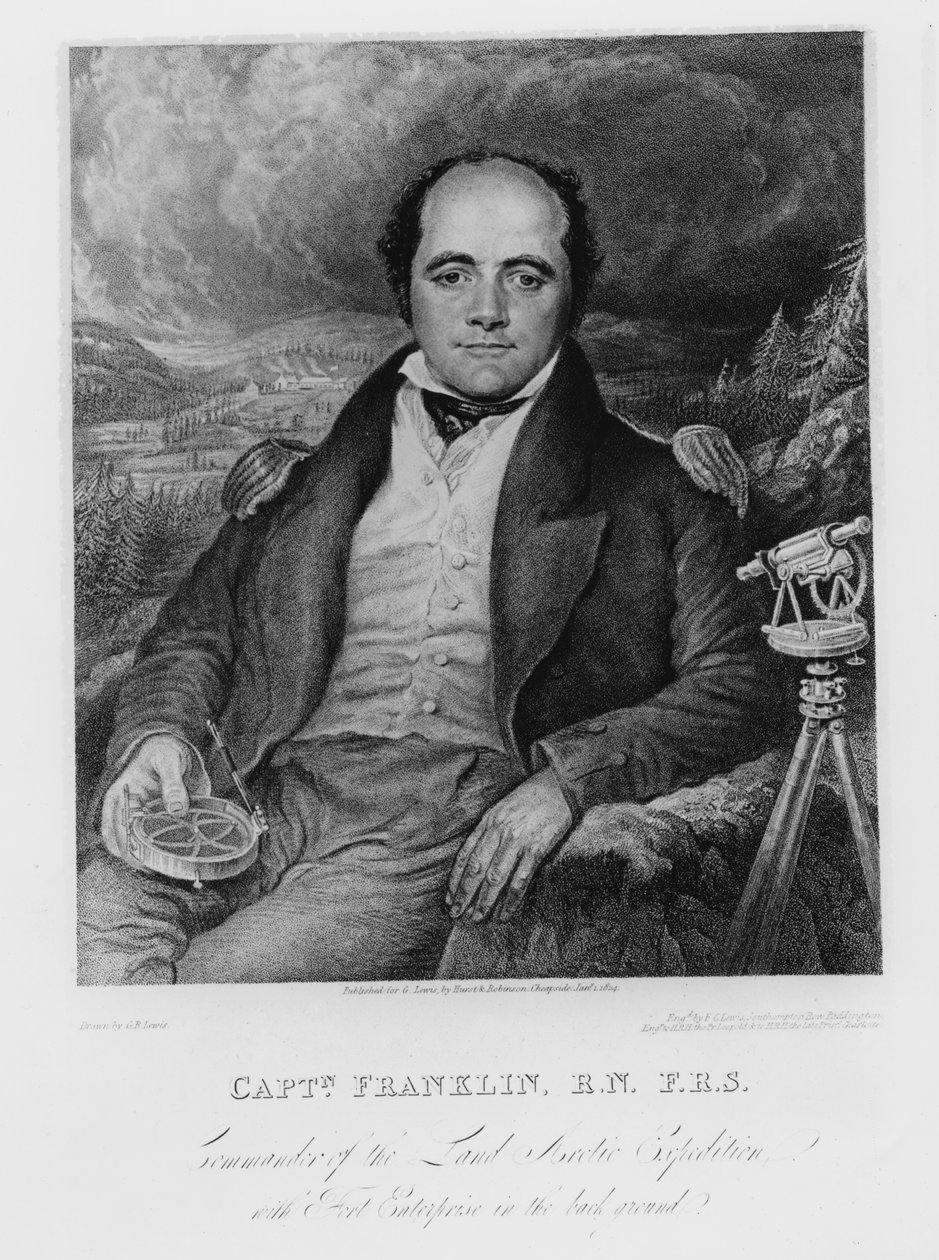 Portrett av kaptein John Franklin (1786-1847) gravert av Frederick Christian Lewis (1779-56) 1824 av George Robert Lewis