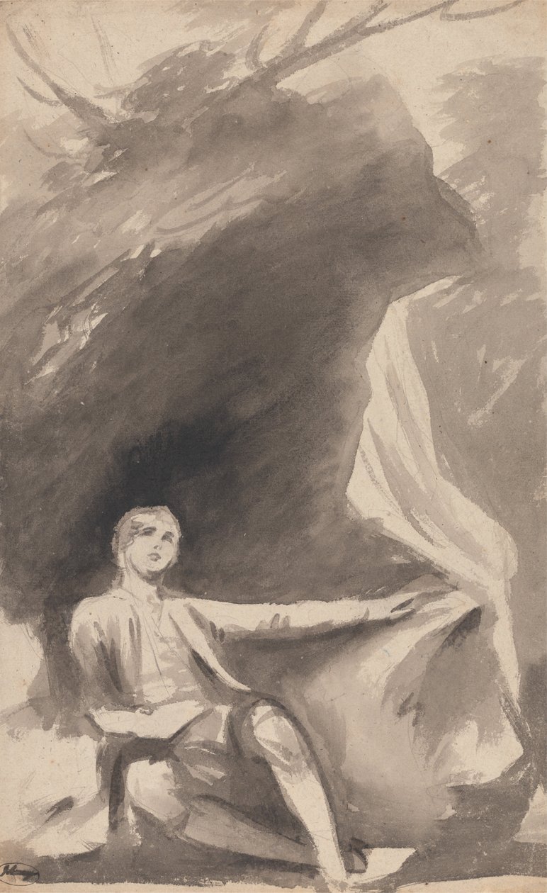 Gutt satt under en stein av George Romney