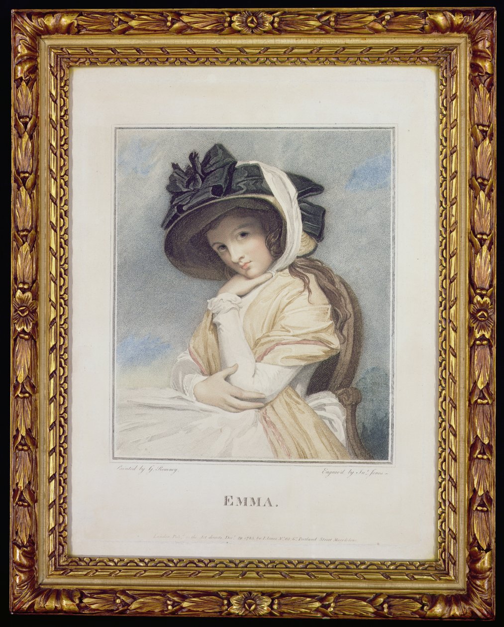 Emma, gravert og pub. av John Jones (ca. 1745-97), 1785 (stippgravering) av George Romney