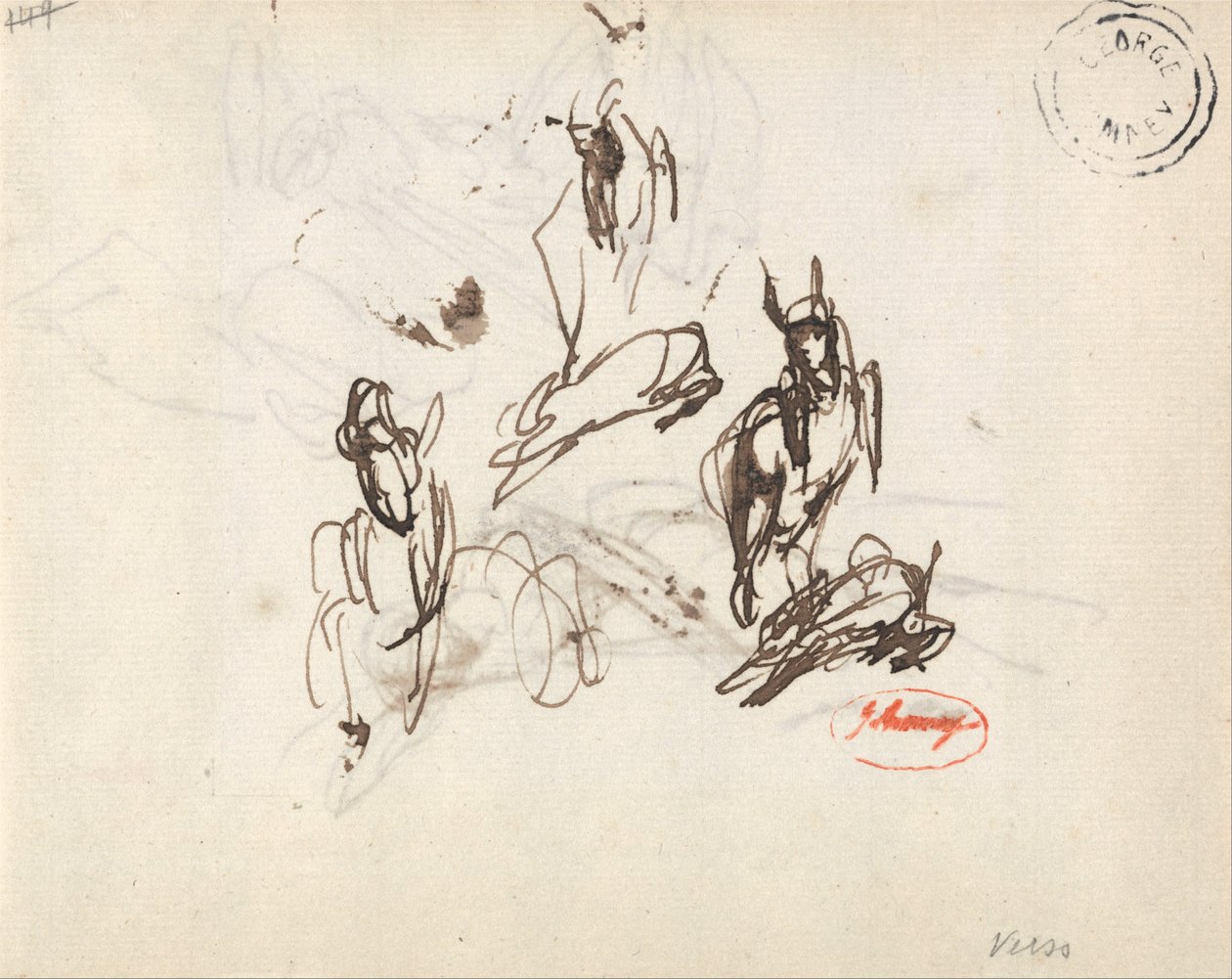 Frolicking Geit- Tre skisser av George Romney