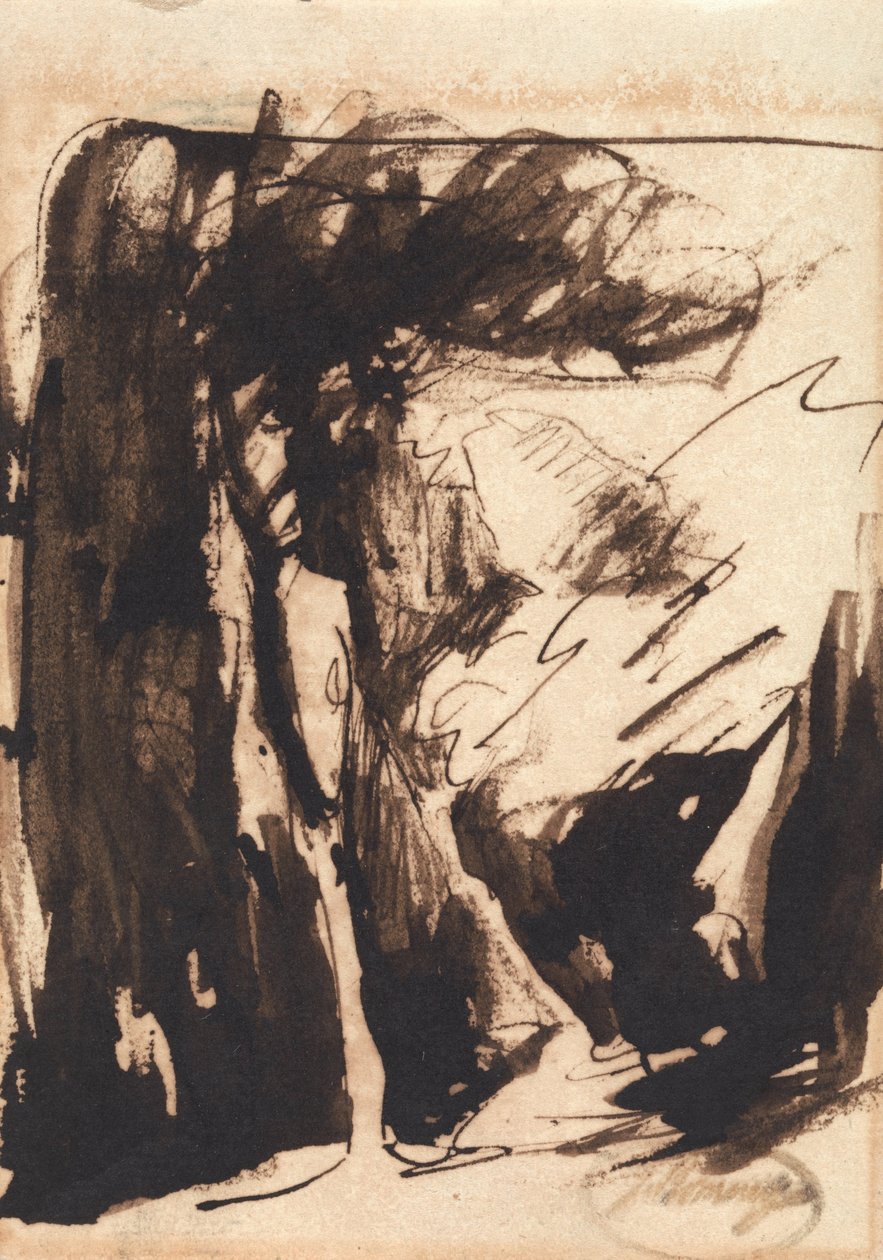 Skogkledd landskap av George Romney