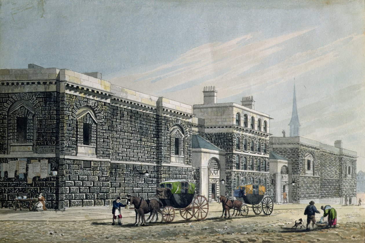 West View of Newgate, ca. 1810 av George Shepherd