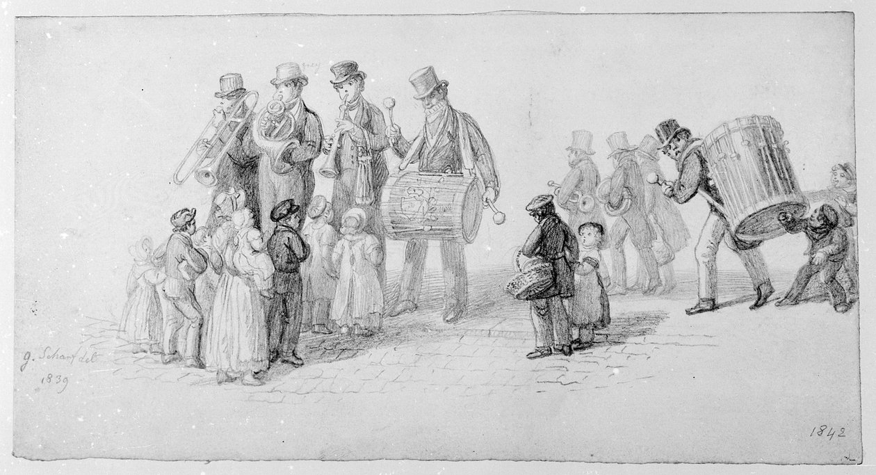 London Street Band, 1839 av George Snr Scharf