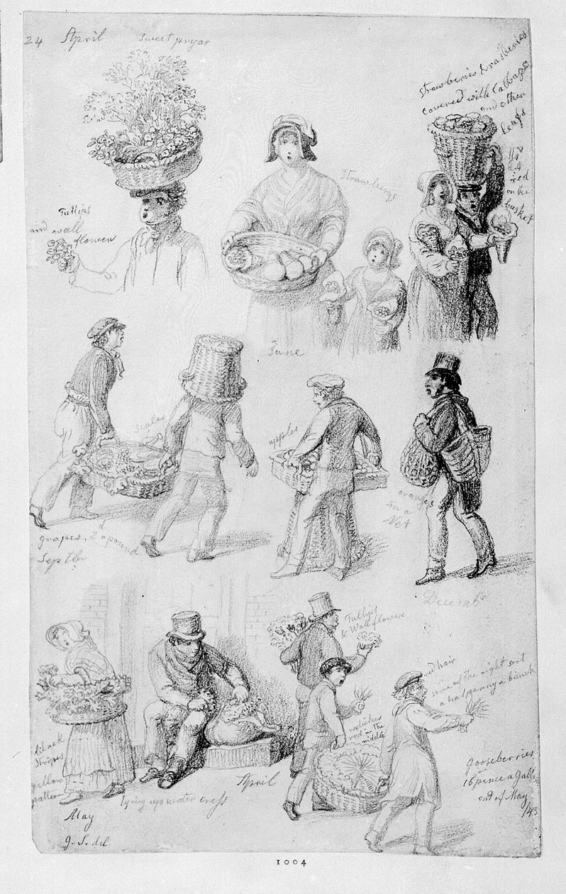 London Street Vendors: The Cries of London, 1843 av George Snr Scharf