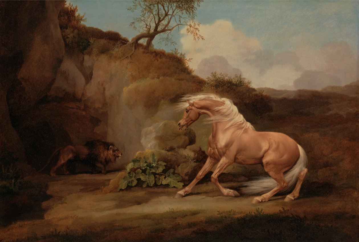 Hest skremt av en løve av George Stubbs