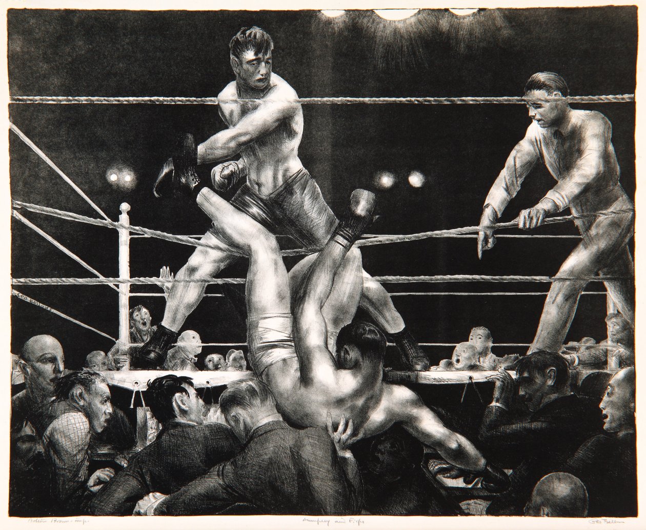 Dempsey og Firpo, 1923-24 av George Wesley Bellows
