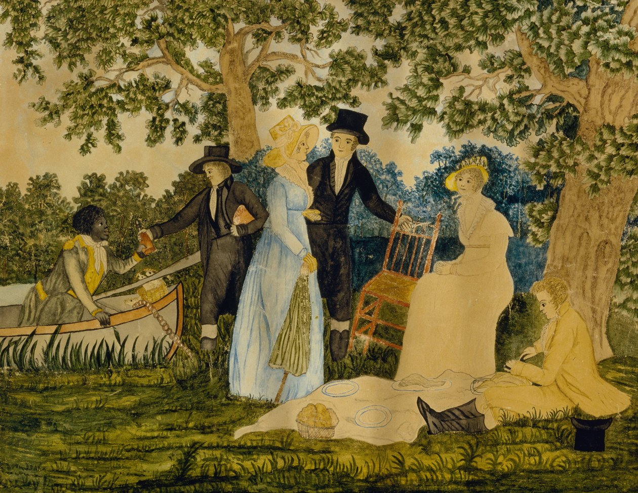 Fiskefest, ca. 1815 (akvarell på vevd papir) av George after Morland