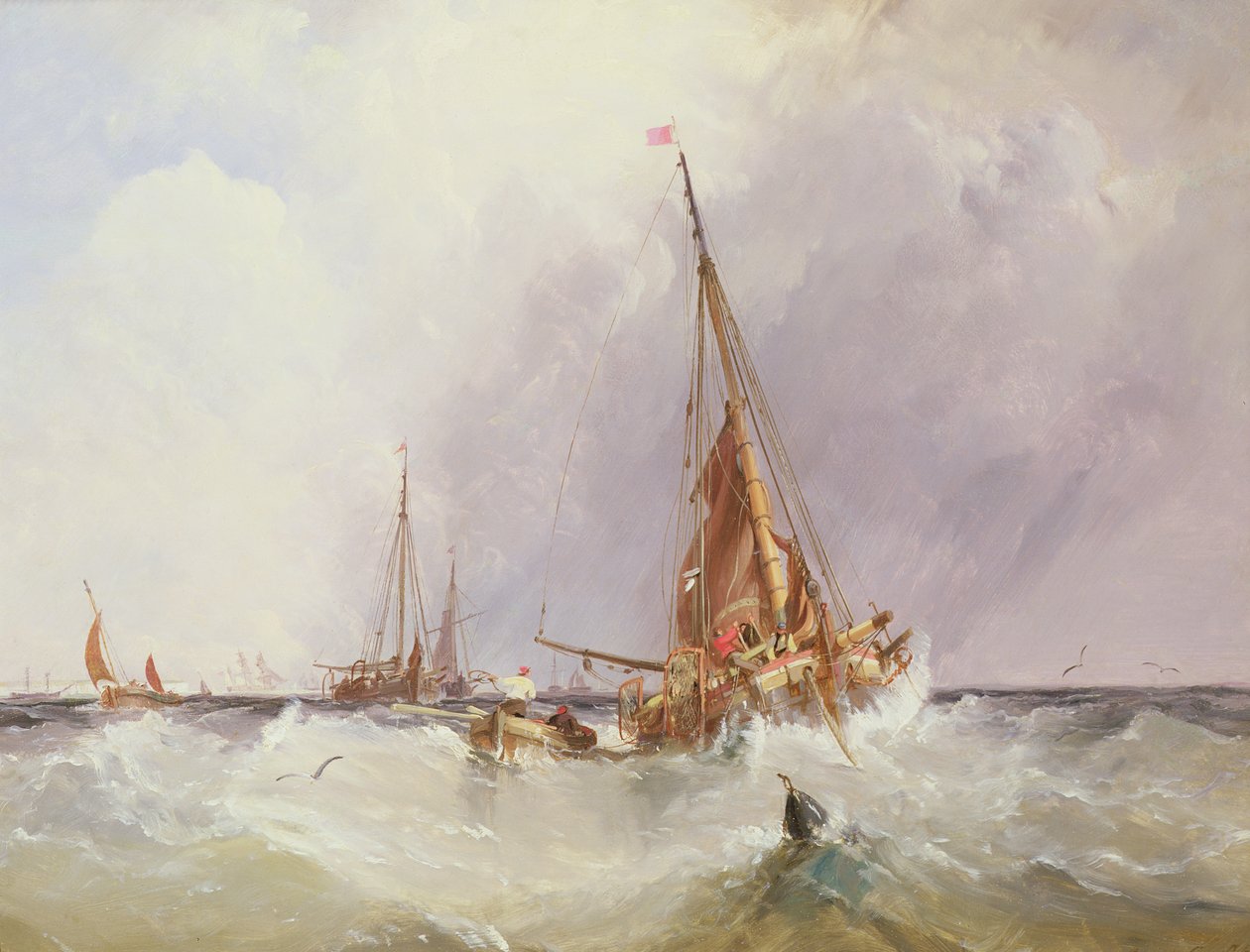 Shipping in the Solent, 1800-tallet av George the Elder Chambers