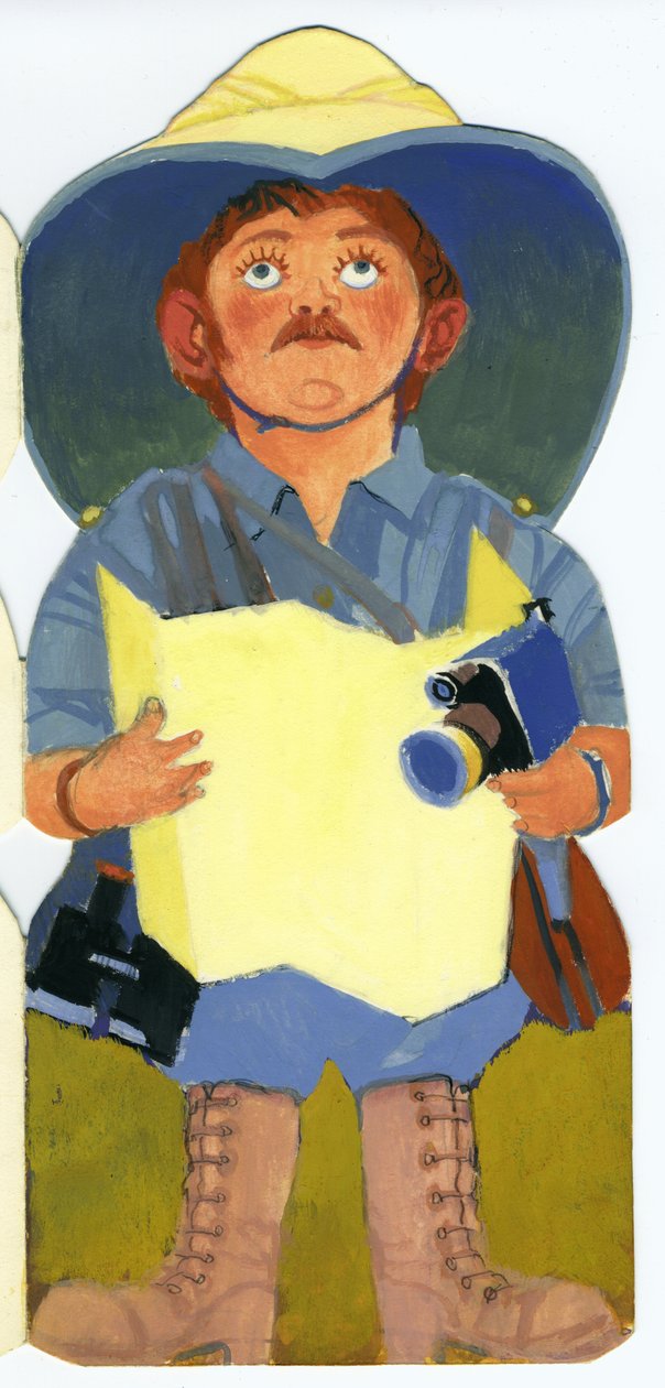 Mann (blyant og gouache på kort) av George Adamson