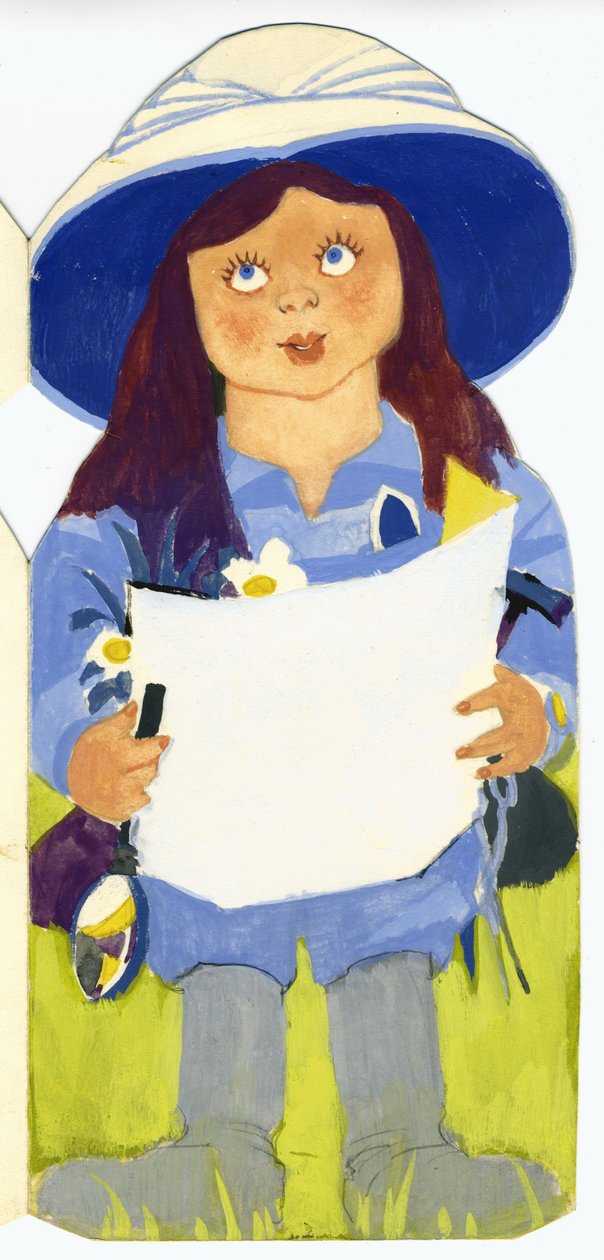 Kvinne (blyant og gouache på kort) av George Adamson