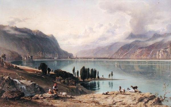 Utsikt over Genfersjøen av George Arthur Fripp