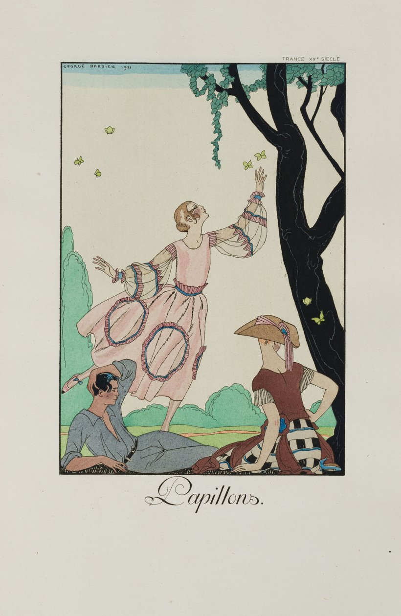 Frills and frills: Butterflies, 1921. av George Barbier