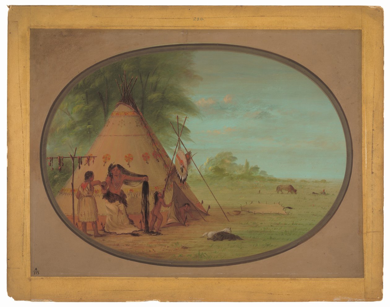 En kråkesjef på toalettet hans av George Catlin