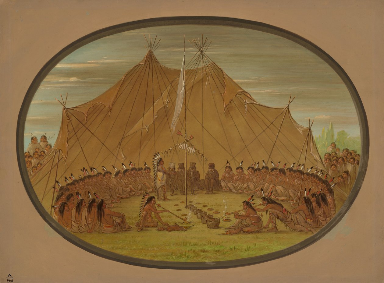 En hundefest - Sioux, 18611869. av George Catlin