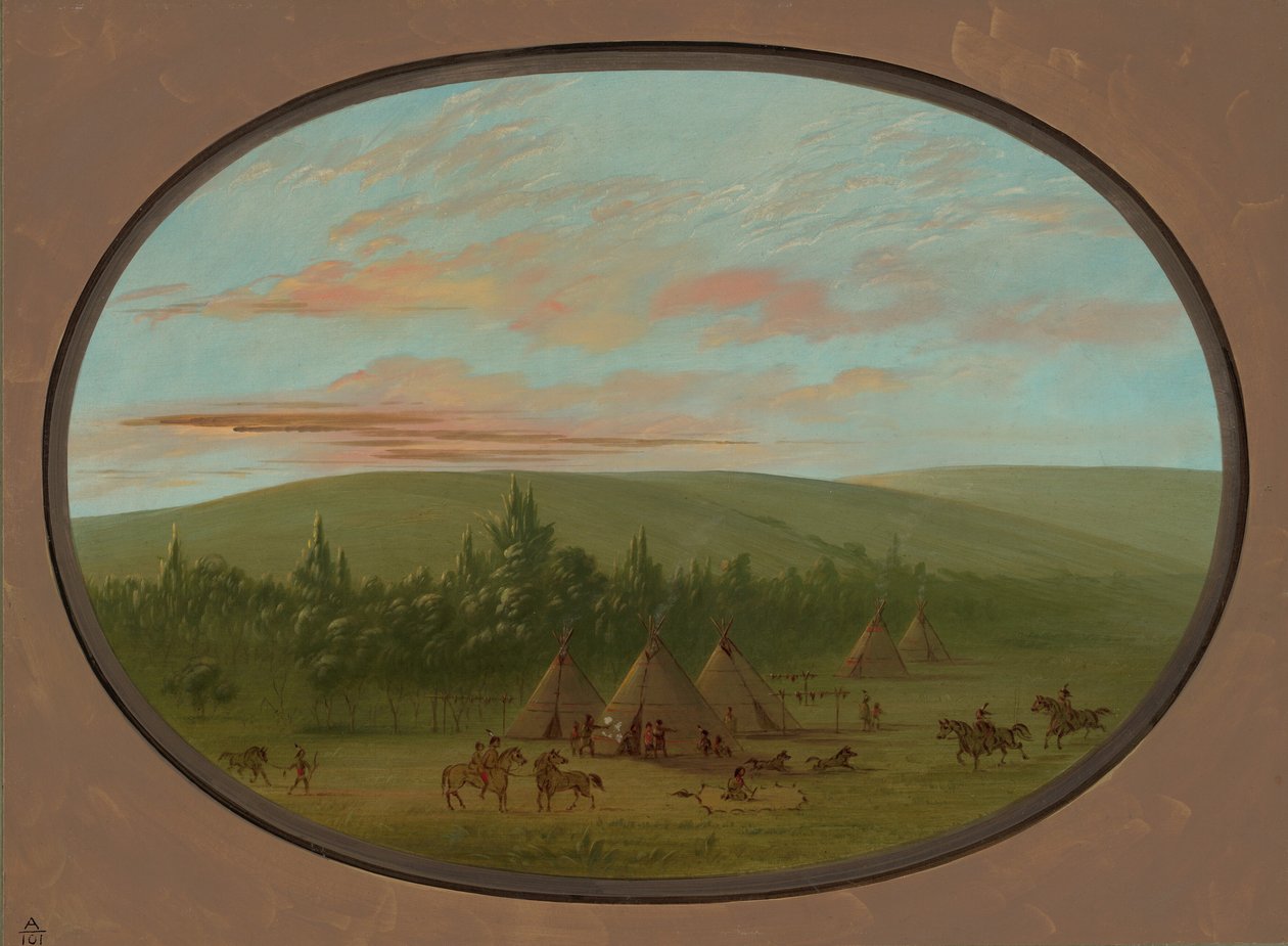A Sioux Village, 18611869. av George Catlin