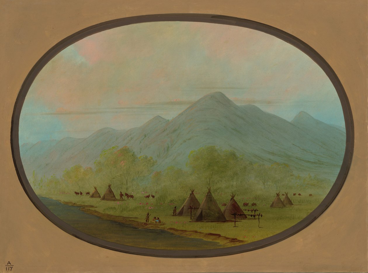 En liten kråkelandsby, 18551869. av George Catlin