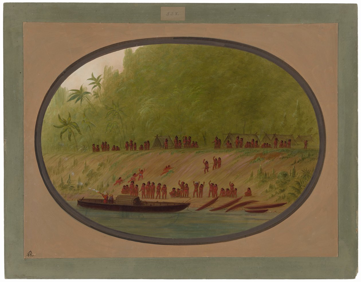 En liten landsby i Orejona av George Catlin